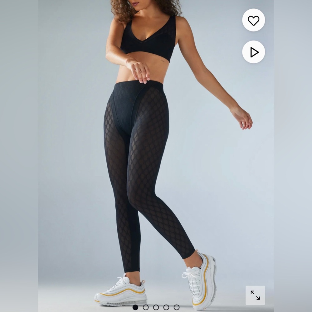 Savage X Fenty Peak Performance High-Waist Mesh Legging in Black Caviar (NWT)